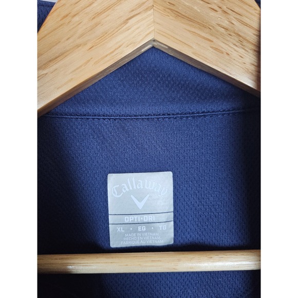 Callaway Opti Dri Mens Polo Quarter Zip Pullover Long sleeve Golf Navy Sz XL. - Picture 3 of 9